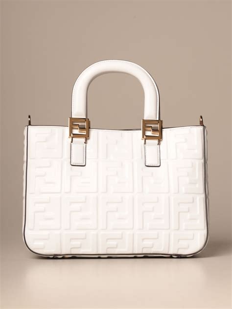 fendi white bag with ff logo|real fendi logo bag.